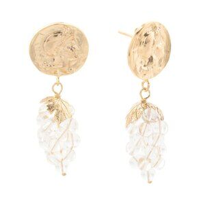 TAGLIAMONTE Italy 18kt Gold Plated White Quartz Grape Earrings